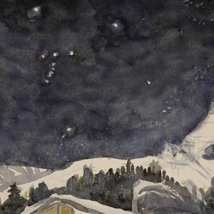 stars orion constellation matterhorn ski skiing painting Alps