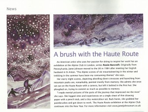 Ski Club of Great Britain magazine features nocturne painting