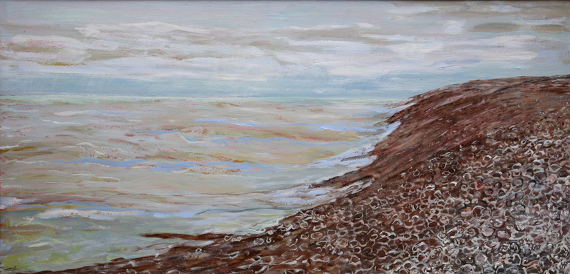 shingle beach seaside painting sea rip tide Lydd on Sea Kent