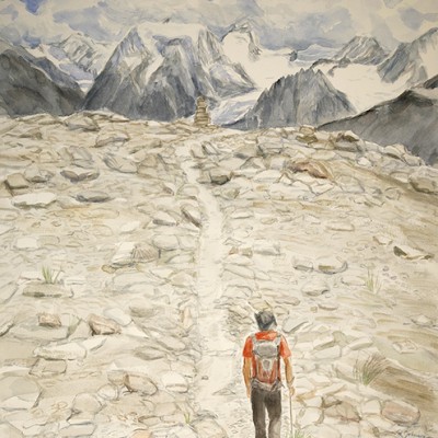 mt Collon alpine painting alps Arolla switzerland