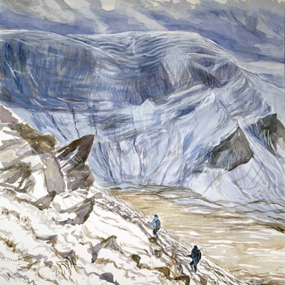 14 fourteen peak challenge mountain painting carnedd dafydd yr elen snowdonia