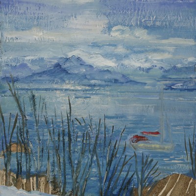 Uloya island alpine mountain painting Norway
