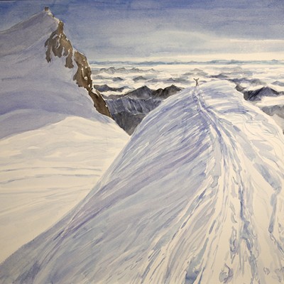 italian haute route spaghetti tour painting alps summit