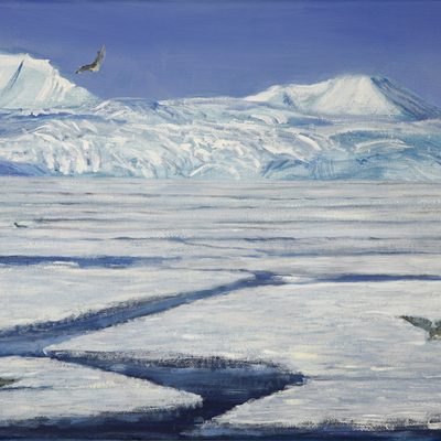 Nordskjoldbreen Svalbard Norwegian glacier oil painting