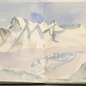 Sketch book from Ecrins Haute Route Day 6 April 26 2018 Col du Montier 