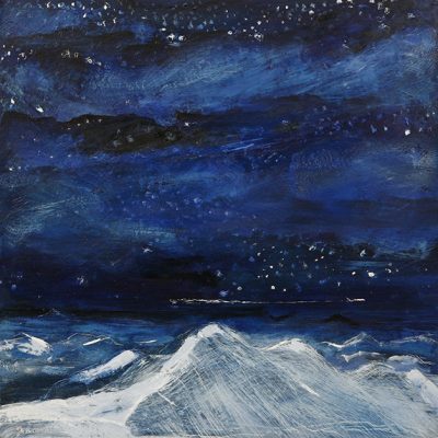 night flight alpine painting oil