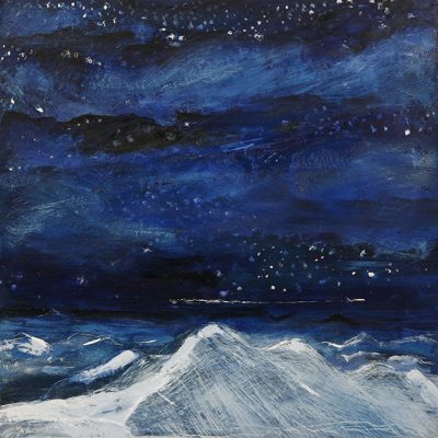 night flight alpine painting oil