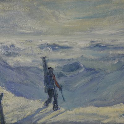 Ecrins haute route view from Col du Monetier oil painting