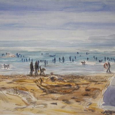 camber sands painting watercolour