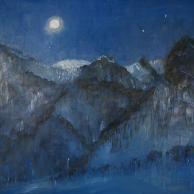 Moonlight - Nocturne in Viviere - oil on hardboard 57 x 60 cm (22.5 x 23.5 inches ) SOLD