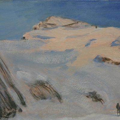 Dome de Neige Ecrins Park sunrise oil painting mountains