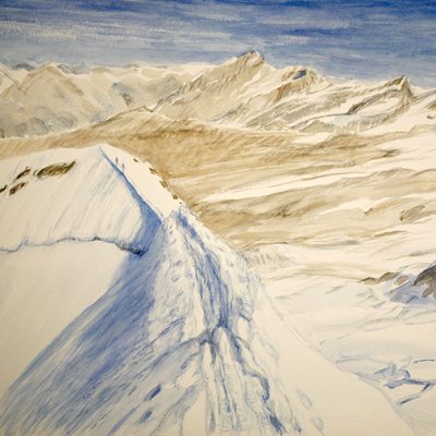castor 4000 meter peaks zermatt alpine painting