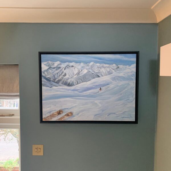 France powder skiing painting commission