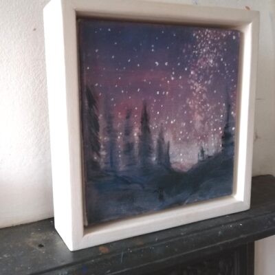 Fox and Milky Way - white stained Obeche box frame £325