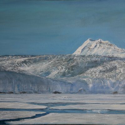 svalbard glacier Norway landscape oil painting