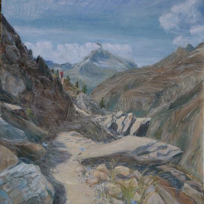 europeweg matterhorn path to zermatt oil alpine painting