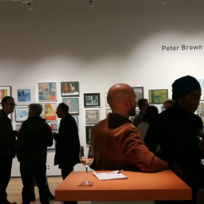 ING Discerning Eye exhibtion 2021 my 2 works on Peter Brown wall, just above his head!