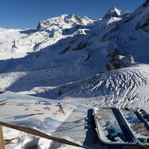 Painting Monte Rosa massif in January in freezing  temperatures