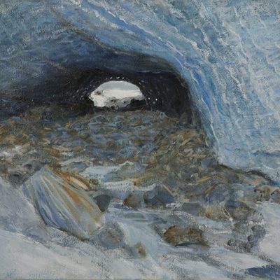 ice cave arolla glacial melt glacier alpine painting