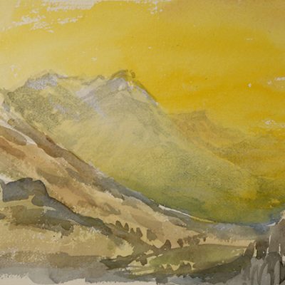 berner oberland alpine painting watercolour on khadi paper
