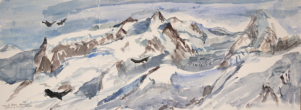 gandegg hut alpine painting
