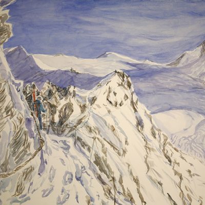 hohtälli rote Nase zermatt alpine ski mountaineeering painting