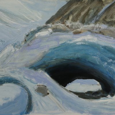 glacier hole mont collon arolla alpine oil painting