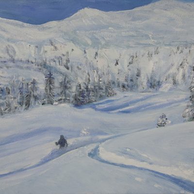 powder skiing switzerland oil paintings haute route