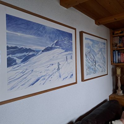 watercolours chalet Grimentz original art alps