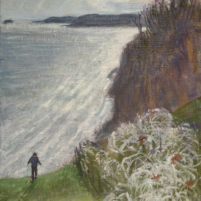 shaldon south west coast path winter January oil painting