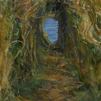 ivy tunnel south west coast path painting