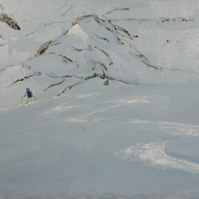 stockhorn powder skiing ski zermatt painting