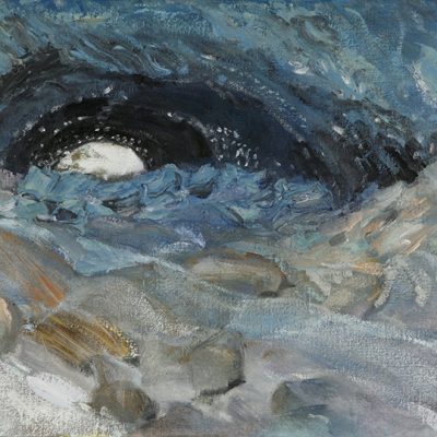 ice cave glacier Mont Collon Arolla alps oil painting