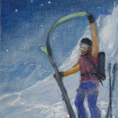 commission for ski touring oil painting for Eagle Ski Club