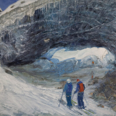 Glacier Mouth Zermatt Switzerland - oil on linen canvas first version after