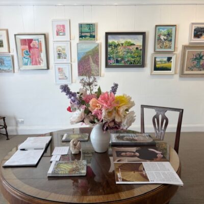 Two oil paintings in the Summer Exhibition Fosse Gallery Stow on the Wold