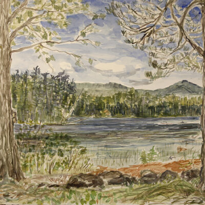 top of Songo Pond Maine