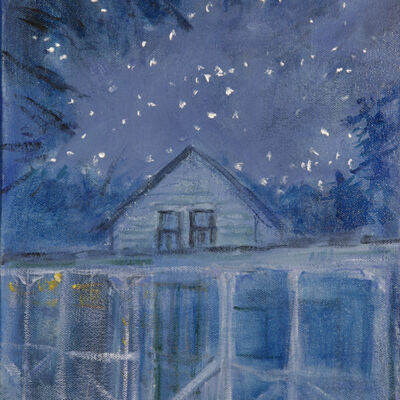 Stars above a cabin Maine
