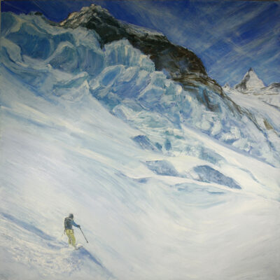 Seracs Above Gornergrat Glacier - oil on hardboard 101 x 101 cm (40 x 40 inches) £1000