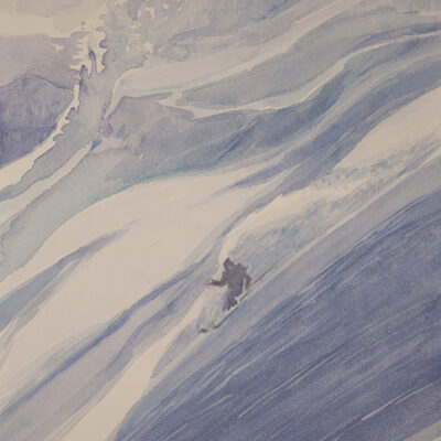 Powder descent in Canada adventure