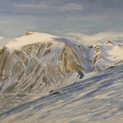 Jokelfjord glacier in Norway powder skiing adventure