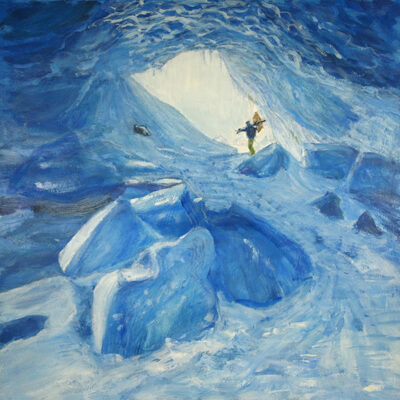 glacier interior from Stein gletscher NEAC Climate Emergency exhibition 2026 Mall Galleries
